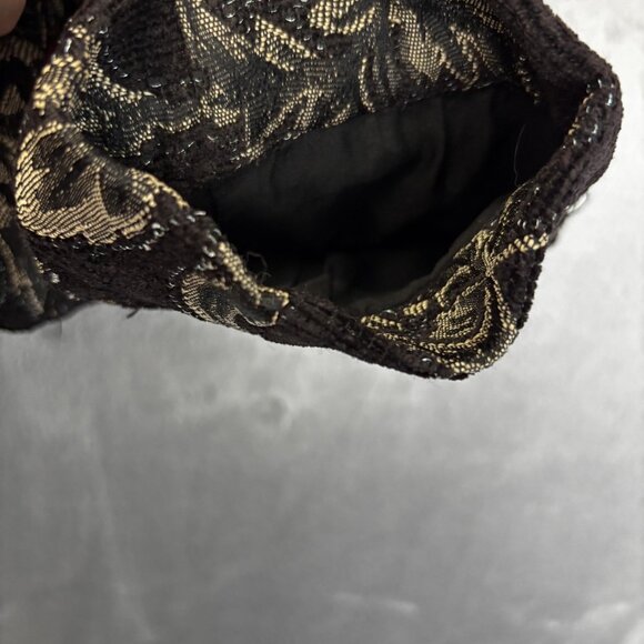 Chico's Jacquard Floral Jacket 0 (Small 4) Black Red Gold Embroidered Christmas - Picture 13 of 16